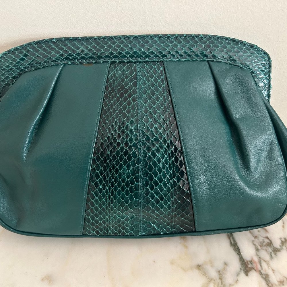 Green clutch bag